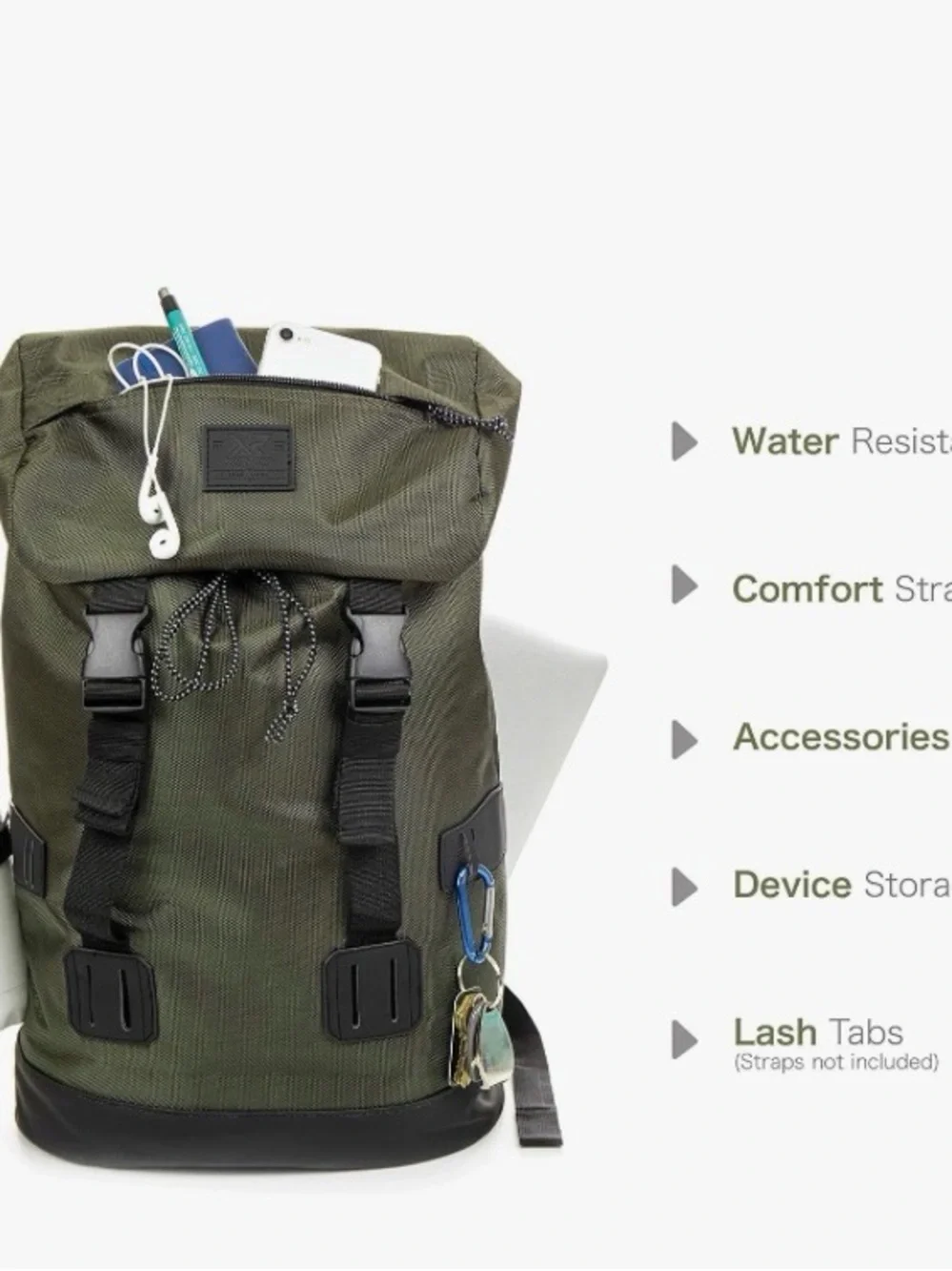 X Ray Rucksack Canvas Backpack Dark Olive Green